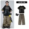 Ropa de Calle de Hip Hop de Moda para Niños Pantalones Camuflados Hip Hop Ropa de Baile Conjunto Hip Hop para Niños Ropa para Actuaciones del 1 de Junio para Niñas