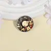 Elegante Broche Musical Floral Insignia Metálica Accesorio para Ropa Pin de Solapa con Patrón de Paisaje Geométrico Circular Venta al por Mayor de Fábrica