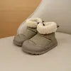Botas de nieve para niños, zapatos de algodón para niñas, botas de algodón de invierno engrosadas y forradas de felpa para niños, zapatos para niños, zapatos cálidos para caminar para bebés