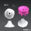 Molde para Bolo Mousse Montanha de Fogo Tridimensional Rosa Trevo de Quatro Folhas DIY Assar Doméstico Fácil de Desenformar Silicone de Grau Alimentício