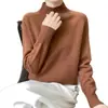 Suéter de cuello alto grueso de punto de 7 hilos para mujer, nuevo de otoño e invierno, listo para usar, de primera línea