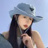 Sombrero de Senderismo para Exteriores de Mezclilla Lavada para Mujer Japonés para Senderismo Cabeza Grande Wai Sombrero de Pescador Protector Solar Filtro Solar Sombrero de Mezclilla Occidental