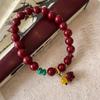 2023 Nuevo Nuevo Pulsera con Colgante de Flor de Loto Aramba Estilo Chino para Mujer Vintage con Cuentas Cuerda de Mano Bolsa de la Fortuna Artesanías