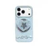 Capa de Celular Magnética com Suporte e Espelho, Estilo Coreano com Estrela de Strass para Apple 18Promax Adequada para 16Pro/17Pro