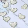 Patches de Tecido em Forma de Coração com Pérolas Patches de Strass DIY para Sapatos, Chapéus, Patches Decorativos, Acessórios para Luvas, Strass Hotfix em Forma de Coração