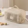 Ventas Directas de Fábrica Bolsa de Cosméticos Transparente de Malla para Mujer Portátil de Gran Capacidad de Alta Gama para Viaje Bolsa de Almacenamiento de Artículos de Aseo Cosméticos