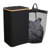 Cesta para ropa sucia transfronteriza para dormitorio con bolsa interior con tapa, plegable, de bambú y madera, para baño, grande
