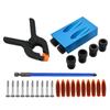 Localizador de Perforación para Carpintería 15 grados Azul Localizador de Agujeros Inclinados para Carpintería Localizador de Agujeros Inclinados Posicionamiento de Taladro Tres Puntas