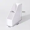 Estante de mesa simples para armazenamento para dormitório e escritório, armazenamento fixo para escola, estante de armazenamento de livros minimalista branco puro