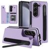 Capa Adequada para Samsung Z Fold8 Ultra Celular Dobrável com Fivela Dupla, Suporte para Caneta, Porta-Cartões, Capa de Couro de Cor Sólida