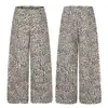 Pantalones de Chándal Casuales Unisex Estilo Americano High Street C1070 Estampado de Leopardo Sueltos de Pierna Ancha para Hombre