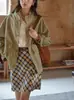 Chaqueta Abrigo Retro Francés Cuello Crock para Mujer Primavera 2025 Nuevo Look Delgado Top Holgado