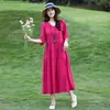 Artículo de Moda de Verano 2026: Vestido de Algodón y Seda de Alta Gama para Madres de Mediana Edad, Vestido de Playa Estilo Vacacional para Sesiones de Fotos en Sanya