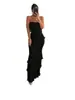 Moda Europeia e Americana Transfronteiriça 2026 Elegante Sexy Temperamento Roupas Femininas Cor Sólida Sem Mangas Faixa Ruched Pregueado Franzido Longo Saia Feminina