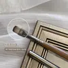 Set de Bolígrafos de Manicura de Madera de Nogal, Pinceles Profesionales para Uñas Artísticas, Bolígrafo para Pintura Degradada, Bolígrafo Versátil, Bolígrafo Cuadrado y Redondo para Terapia de Luz