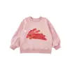 Wuli Bu Yi [Processamento Personalizado] Moletom com Estampa de Desenho para Meninas Mangas Caneladas Estilosas e Fofas Blusa Casual