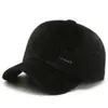 Nova Boina de Baseball de Veludo Cotelê de Inverno para Homens de Meia-idade e Idosos, Com Veludo Extra, Espessada, Quente, Boina Bico de Pato, Proteção Contra Frio, Proteção para Orelhas, Chapéu de Algodão