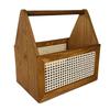 Caja de Almacenamiento Retro de Madera Maciza con Asa Cesta de Almacenamiento de Madera y Ratán para el Hogar Portátil para Juguetes Libros