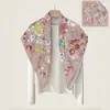 Nuevo pañuelo cuadrado de 90 cm con estampado a juego en ambos lados y colores contrastantes, sarga de espiga, bordes enrollados a mano, bufanda chal para mujer, estilo transfronterizo europeo y americano