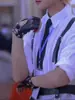 Guantes de Rendimiento para Hombres y Mujeres con Correas Largas de Cuerda y Remaches para Danza de Rendimiento Modelo Punk Pasarela Hip-Hop Cuero Nightclub Cos