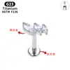 Aleación de titanio G23 tres circones de 5A moda producto individual clavo de oreja clavo de cartílago de oreja clavo de labio joyería para piercing venta al por mayor