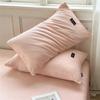 Funda de almohada lisa de terciopelo coral de leche engrosado para otoño e invierno, un par de fundas de almohada, funda individual para relleno de almohada, venta al por mayor