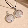Ágata Cristal Redondo Árbol de la Vida Hueco Joyería Colgante Collar Amazon Ebay Transfronterizo Joyería de Piedra Semipreciosa