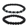 Pulsera de Dados de Zirconia Microincrustada para Hombres, Nueva Europea y Americana, Juego de Pulseras Elásticas de Piedra Negra para Manos, Venta Caliente Transfronteriza