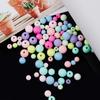 Acrílico Escarchado Poroso y No Poroso Cuentas Color Sólido DIY Accesorios de Joyería con Cuentas Pulsera Collar Color Macarrón Cuentas Sueltas