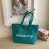 Bolso sencillo de gran capacidad con estampado de letras para mujer, nuevo modelo 2026, bolso de mano, bolso de hombro, bolso de lona, bolso casual para el día a día para mujer