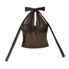 Top de tirantes de malla transparente de verano con retazos, cuello halter, copas en el pecho, antideslizante, entallado en la cintura, estilo corto, prenda exterior sin tirantes