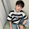 Camiseta de Manga Corta de Algodón Puro para Niños y Niñas Verano Manga Media Nueva Camiseta Holgada y Guapa de Cuello Redondo para Niños Medianos y Grandes Moderna