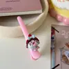 Presilha de cabelo de gato KT com expressão engraçada de desenho animado, presilha jacaré rosa, presilha doce para franja, acessório de cabelo adorável