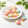 Lollipop degradado arcoíris, paleta con forma de corazón, dijes de resina, mini juguetes de comida, accesorios para manualidades con pegamento de crema DIY