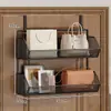 Prateleira de ganchos para porta, não requer furadeira, prateleira de armazenamento montada na parede para uso doméstico, para pendurar roupas, chapéus, bolsas e itens diversos
