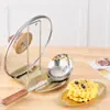 Aço inoxidável Pot Cover Rack Amazon Storage Rack Punch-Free Desktop Drain Tray Holder prateleira removível Sopa Spoon Rack