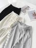 Pantalones Simples de Otoño/Invierno de Han Shu con Forro Polar Engrosados Casuales para Pareja Deportivos Holgados Adelgazantes para Piernas H8018