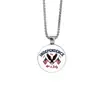 Collar Colgante de Luna Plateada Estilo Europeo y Americano con Diseño de Cabeza de Águila Bandera Americana, Cadena de Suéter de Moda, Superventas Transfronterizo