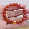 Pulsera zodiacal de ágata roja de hielo natural con citrino para hombre y mujer 10-14 mm regalo al por mayor