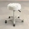 Taburete de Belleza para Salones de Belleza, Giratorio y de Altura Ajustable con Ruedas, Silla de Peluquería, Uso en Casa de Barbería, Taburete Redondo para Manicura
