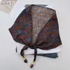 Bufanda de Gasa Estampada Suave Hecha a Mano con Perlas para Mujer, Delicado Pañuelo para Sesión de Fotos Estilo Bosque Pastoral, Bufanda Delgada Decorativa