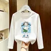 Camiseta de manga comprida para meninas, algodão puro, para usar na primavera e no outono, novo modelo 2026, blusa para meninas, camiseta, camiseta base para camada interna infantil