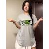 Playeras de Manga Corta Estampadas para Hombre y Mujer de Estilo Lindo para Personas Pequeñas Europeas y Americanas de Algodón Puro para Mujer Graffiti