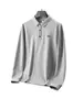 Camisa polo de manga comprida business casual popular feita sob medida, com corte solto e colarinho estiloso, uma camisa polo de manga comprida moderna para homens