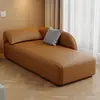 Chaise longue de lujo subsidiado para balcón, dormitorio, sofá perezoso de cuero, tumbona de belleza de hotel, silla de celebridad de internet, color toffee, algodón