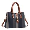 Bolso de mano para mujer, nuevo diseño de moda 2025, con bloques de color, estilo europeo y americano, de gran capacidad, sencillo, informal, bandolera de hombro, moderno.