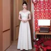 Vestido de Noite Branco de Alta Qualidade com Uma Alça para Mulheres, Elegante e Simples, Longo, Ajustado ao Corpo, para Anfitriões de Banquetes