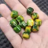Cuentas Sueltas de Jade Cuadradas Amarillas, Cuentas de Roca de Cuarzo Verde Oliva, Cuentas Espaciadoras, Cuentas para Accesorios de Joyería