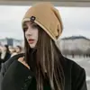 Chapéus slouchy de outono e inverno para mulheres, fazem o rosto parecer menor, adequados para cabeças grandes, chapéus de lã tricotados, modernos e versáteis, quentes e adequados para uso pós-parto