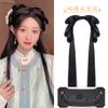 Peluca Hanfu bolsa de peluca antigua cabello enrollado cobertura completa de cabeza de una pieza estilo moño de orejas de gato antiguas estilo Song peinado de mujer